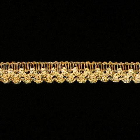 717 Sharktooth metallic gimp antique gold 1/2" (12mm) - Palladia Passementerie
