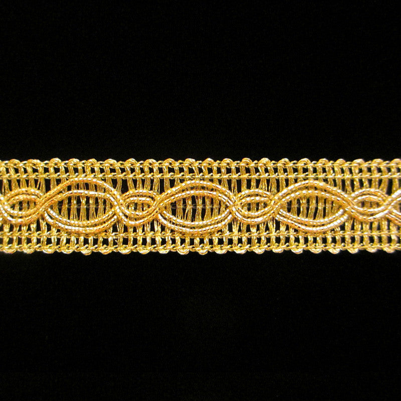 718.1 Infinity border metallic gimp bright gold 5/8" (16mm) - Palladia Passementerie
