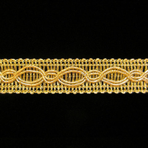 718.1 Infinity border metallic gimp bright gold 5/8" (16mm) - Palladia Passementerie
