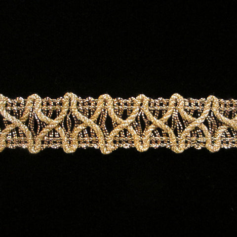 726 Gimp X metallic gimp antique gold 5/8" (16mm) - Palladia Passementerie
