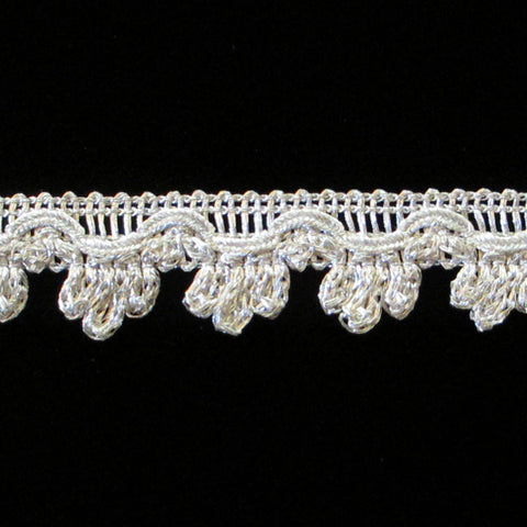 737.3WS Single icing metallic gimp white silver 3/4" (19mm) - Palladia Passementerie
 - 1