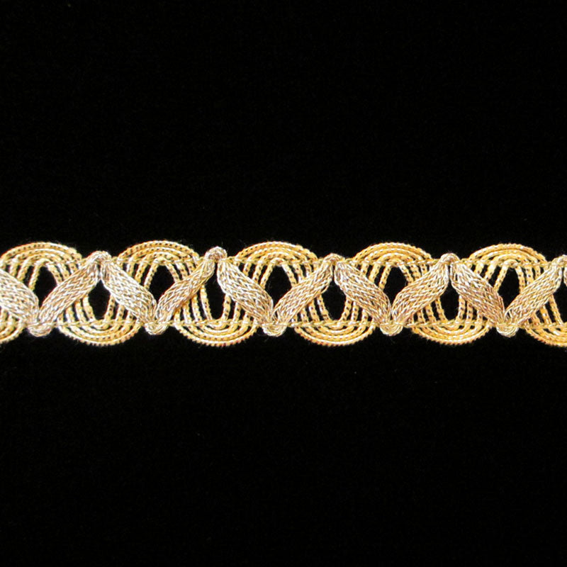 752.1 Large U-loop zig metallic gimp bright gold BG 5/8" (16mm) - Palladia Passementerie
