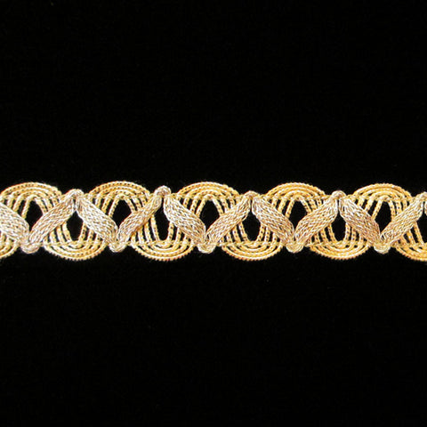 752.1 Large U-loop zig metallic gimp bright gold BG 5/8" (16mm) - Palladia Passementerie
