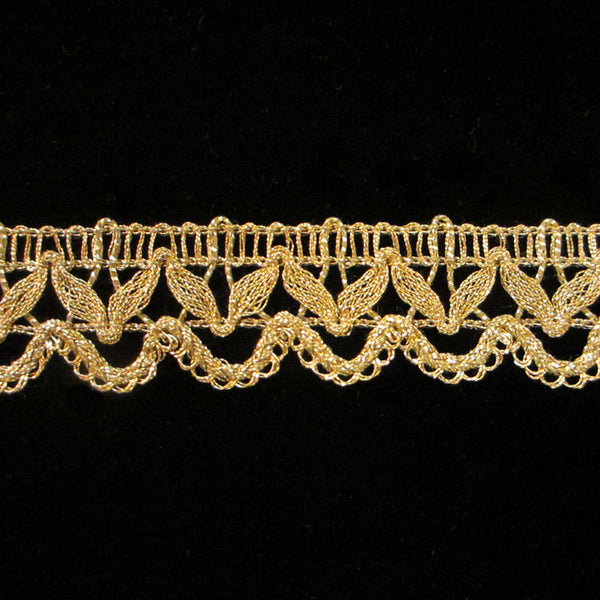 756 Gimp lace metallic trim antique gold 7/8" (22mm) - Palladia Passementerie
 - 1