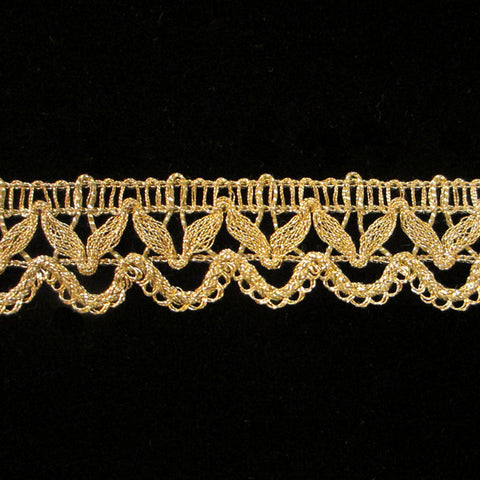 756 Gimp lace metallic trim antique gold 7/8" (22mm) - Palladia Passementerie
 - 1