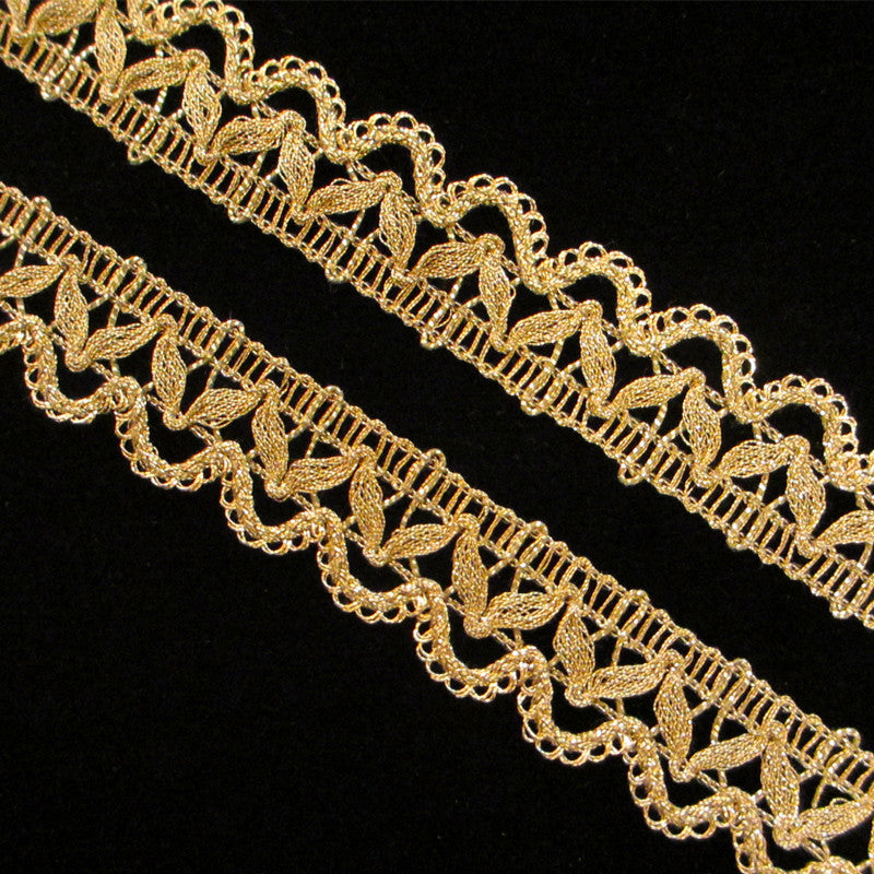 756 Gimp lace metallic trim antique gold 7/8" (22mm) - Palladia Passementerie
 - 2