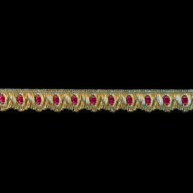 800.5 Scallop metallic galloon ruby 7/16" (11mm) - Palladia Passementerie
