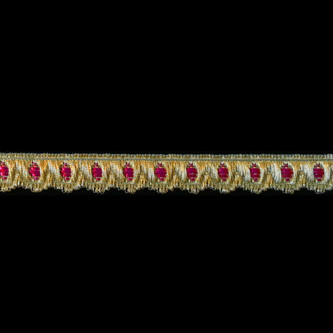 800.5 Scallop metallic galloon ruby 7/16" (11mm) - Palladia Passementerie
