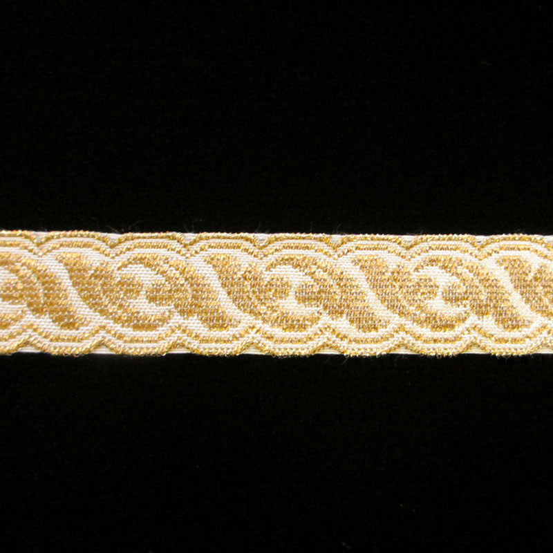 801.4 Acanthus metallic galloon gold/white 3/4" (20mm) - Palladia Passementerie
