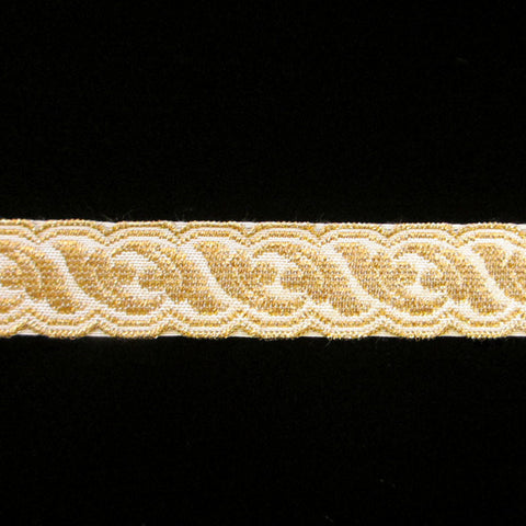 801.4 Acanthus metallic galloon gold/white 3/4" (20mm) - Palladia Passementerie
