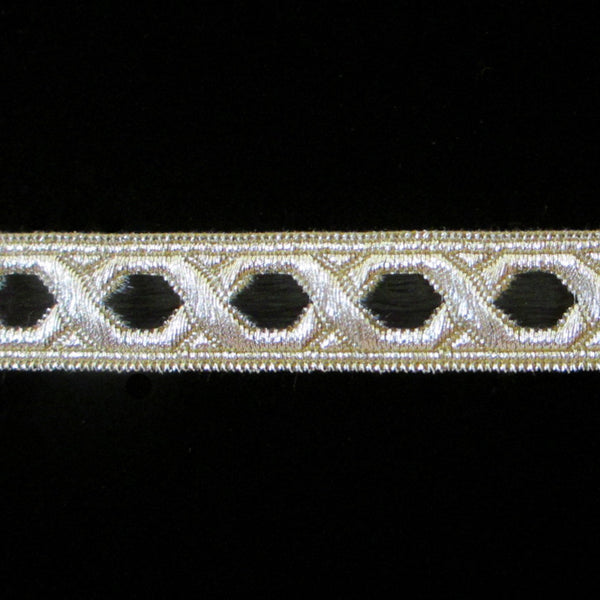 803.4 Hex with border black/silver 5/8" (15mm) - Palladia Passementerie
