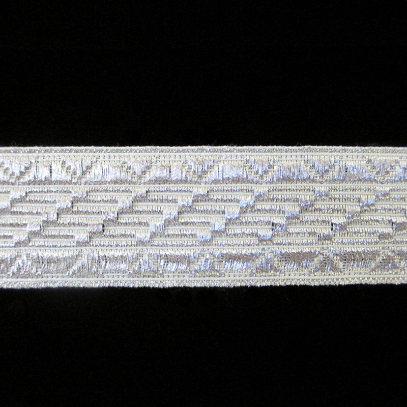 805.4 Salute metallic galloon bright silver 1" (25mm) - Palladia Passementerie
 - 1