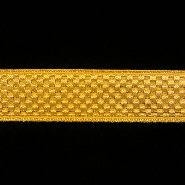 807 Chequers metallic galloon bright gold 3/4" (20mm) - Palladia Passementerie
