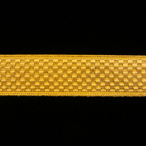 807 Chequers metallic galloon bright gold 3/4" (20mm) - Palladia Passementerie
