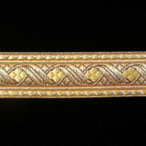 823.4 Diamond metallic galloon gold 1-1/8" (30mm) - Palladia Passementerie
 - 1