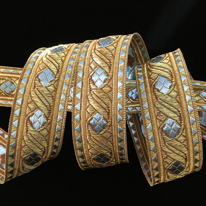 823.7 Diamond light blue metallic galloon 1-1/8" (30mm)