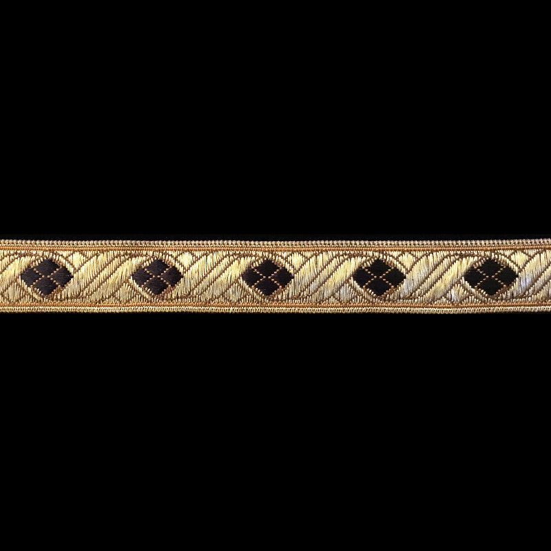 824.9 Diamond black metallic galloon trim 5/8" (16mm)