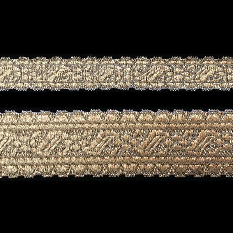 830.1 Rope and Flower - Scallop metallic antique-gold galloon trim 5/8" (15mm)