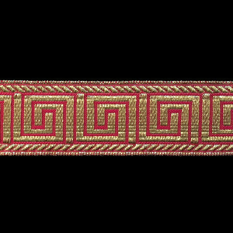 847.8 Greek key metallic galloon red/gold 1" (25mm)