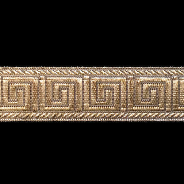 847.6 Greek key metallic galloon olive/gold 1" (25mm)