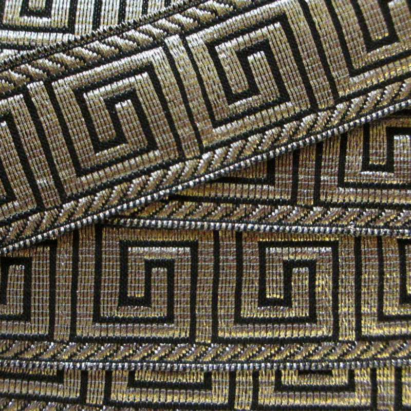 847.3 Greek key metallic galloon black/silver 1" (25mm) - Palladia Passementerie
 - 2
