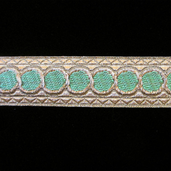 856.2 Green dot metallic galloon 1" (25mm) - Palladia Passementerie
 - 1