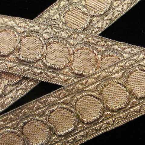 856.3 Mocha dot metallic galloon 1" (25mm) - Palladia Passementerie
 - 3