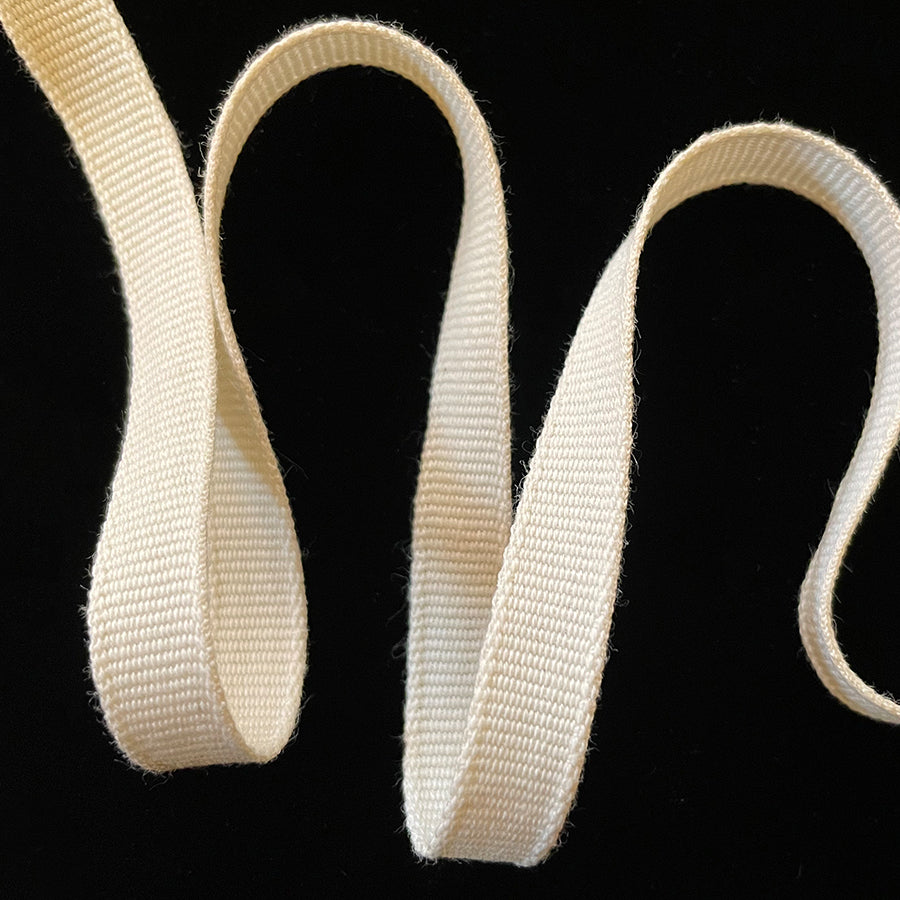 150.1 Organic cotton grosgrain ribbon 3/8" (10mm) undyed