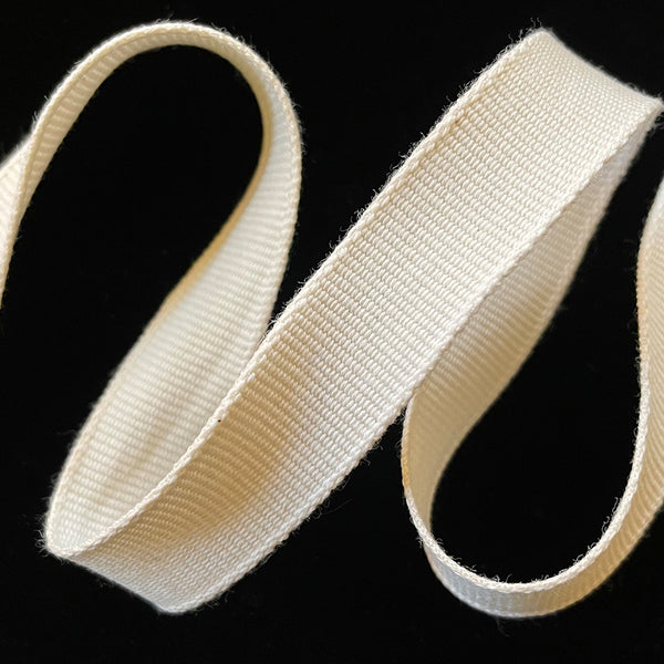 150.2 Organic cotton grosgrain ribbon ⅝" (15mm) undyed