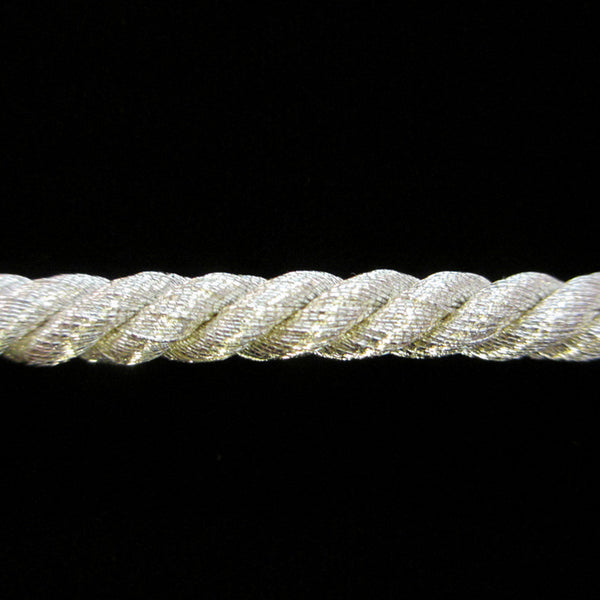 R036 Large metallic cord silver ¼"(6mm) *Real Silver* - Palladia Passementerie
 - 1