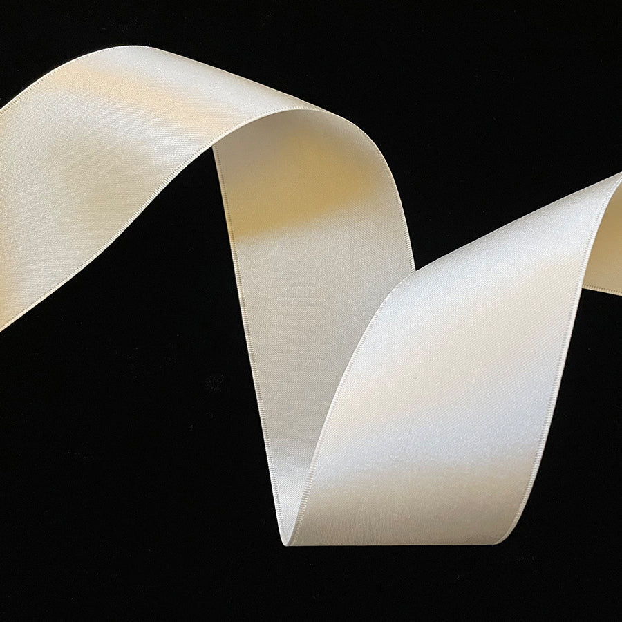 Winter White 1 3/8 Wide 100% Silk Taffeta Ribbon 